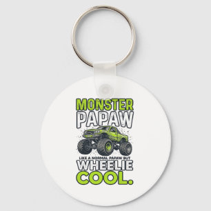 Monster Papaw Wheelie Cool Funny Monster Truck Des Keychain