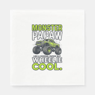 Monster Papaw Wheelie Cool Funny Monster Truck Des Napkin