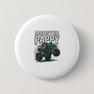 Monster Pappy Monster Truck Vintage Vector Design_ 2 Inch Round Button