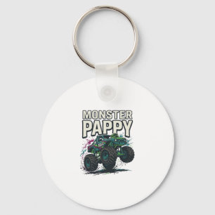 Monster Pappy Monster Truck Vintage Vector Design_ Keychain