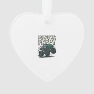 Monster Pappy Monster Truck Vintage Vector Design_ Ornament