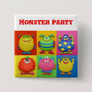Monster Party 2 Inch Square Button