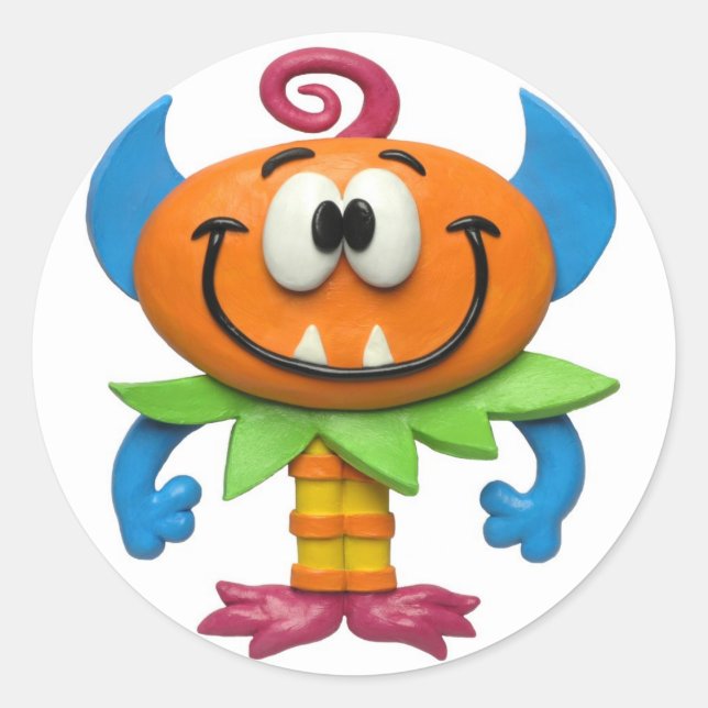 Monster Party Classic Round Sticker (Front)