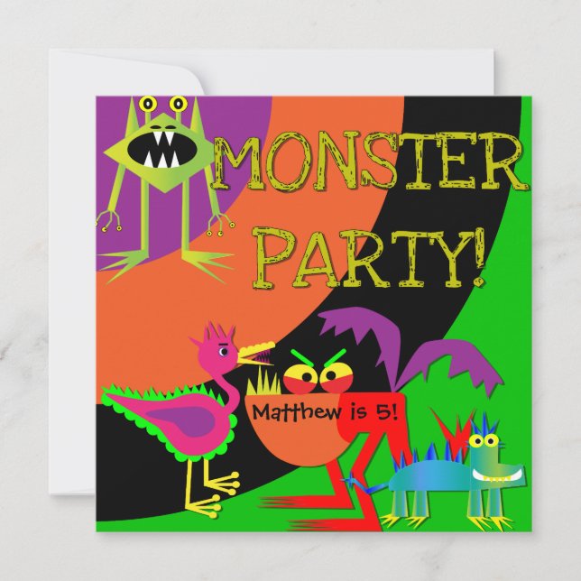 Monster Party Customized Birthday Invitations (Front)