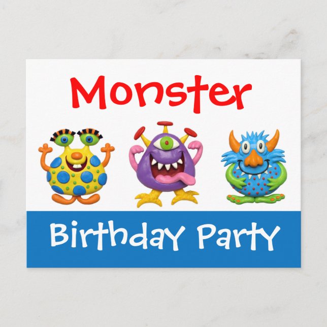 Monster Party Invitation Postcard (Front)