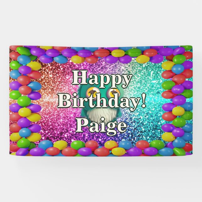 Monster Personalized character birthday banner (Horizontal)