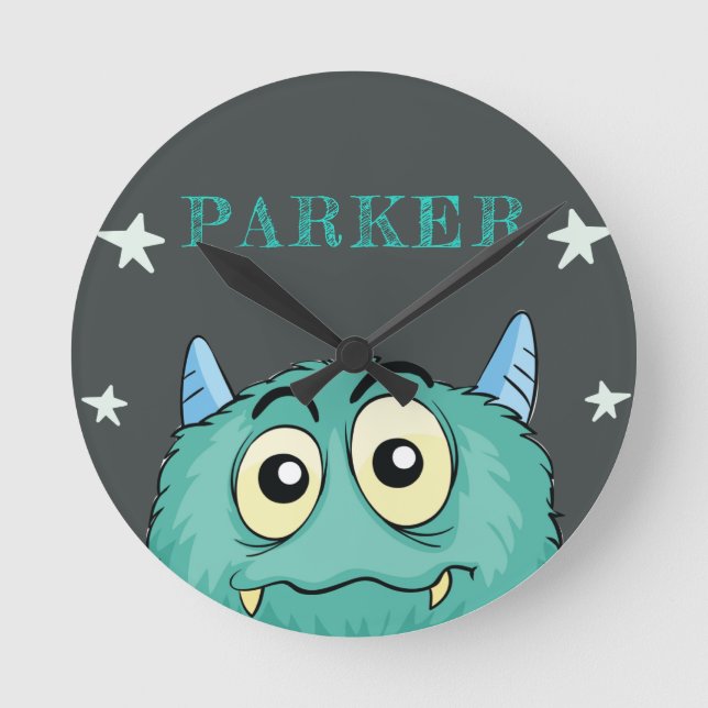 Monster Personalized Round Clock (Front)