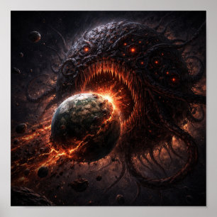 Monster Planet Eating A Doomed World Poster