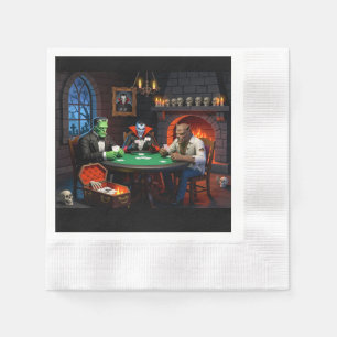 Monster Poker Halloween Casino Party Napkin