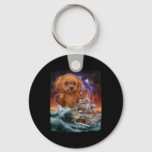 Monster Poodle Dog As Kraken Attack A War Ship At Keychain