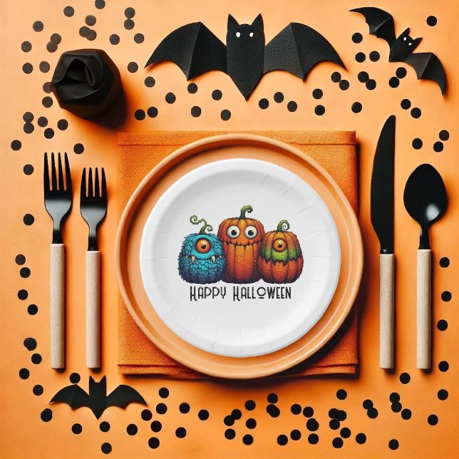Monster Pumkins Paper Plate (A not so scary Halloween for the kids!)