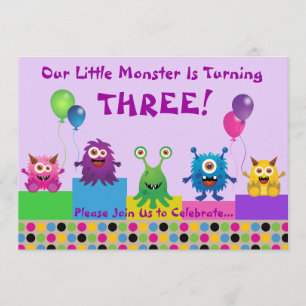 Monster (Purple) Birthday Invitation