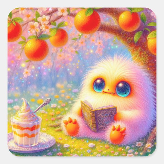 Monster Reader Square Sticker (Front)