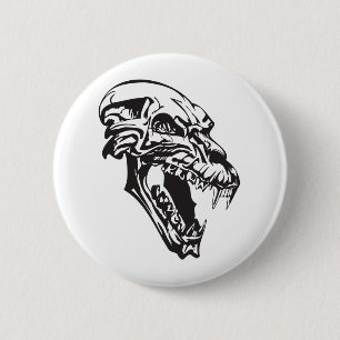 Monster Skull 2 Inch Round Button