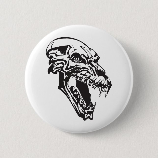 Monster Skull 2 Inch Round Button (Front)
