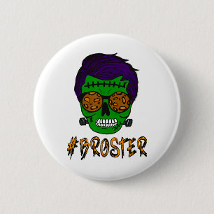 Monster Skull Broster Brother Halloween Matching F 2 Inch Round Button