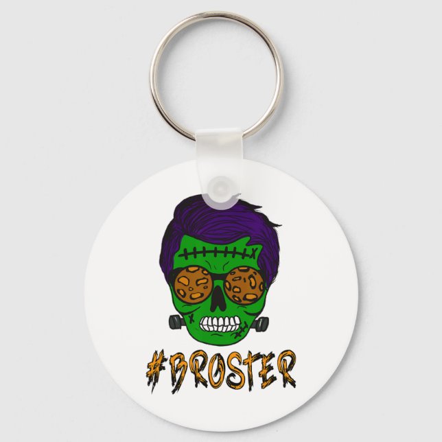 Monster Skull Broster Brother Halloween Matching F Keychain (Front)