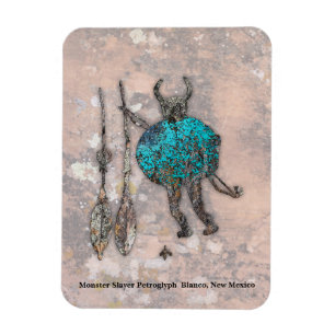 Monster Slayer Petroglyph - Blanco, New Mexico  Ma Magnet