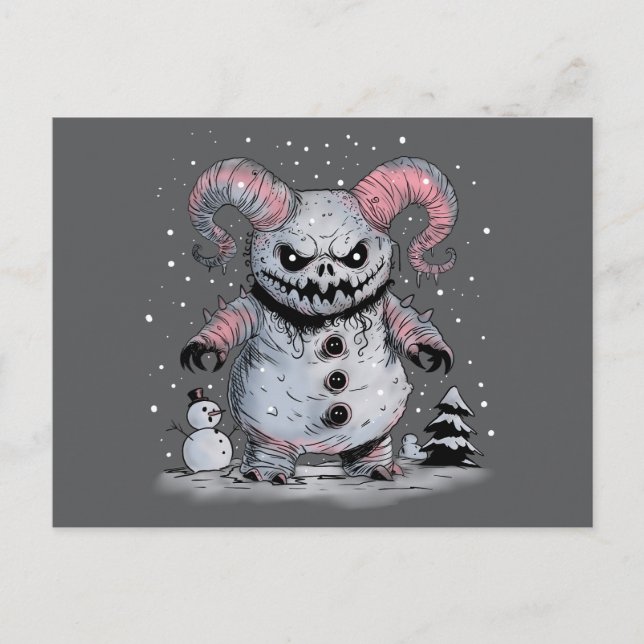 Monster Snowman Postcard (Front)