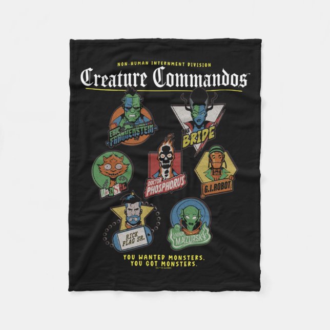 Monster Squad Badges Performance Fleece Blanket (Front)