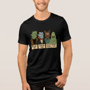 Monster Squad Portrait   Cute Halloween Art Tri-Blend Shirt