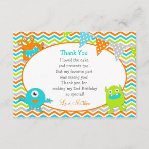Monster Thank You Note Cards