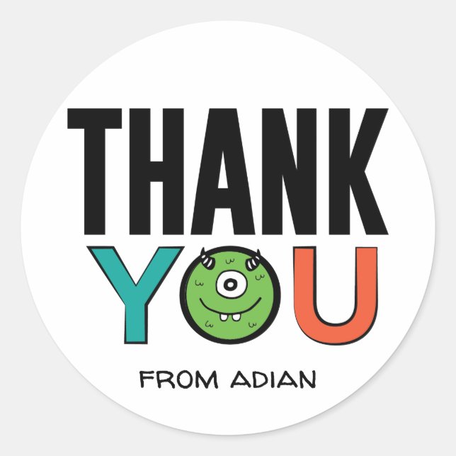 Monster Thank You Sticker (Front)