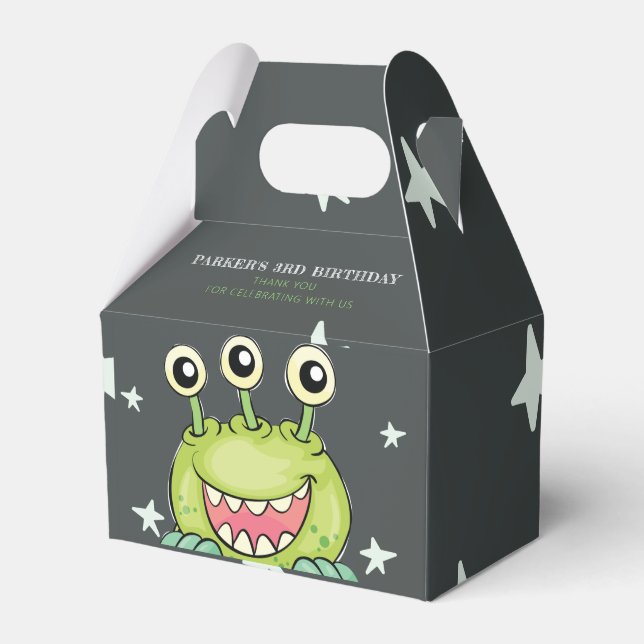 Monster Theme Birthday Favor Box (Front Side)