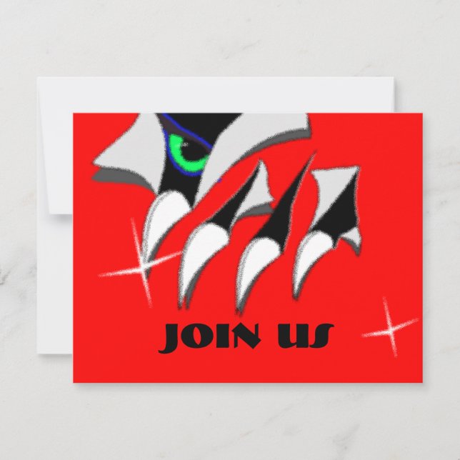 MONSTER THEME CLAWS & EYE INVITATIONS INVITATION (Devant)