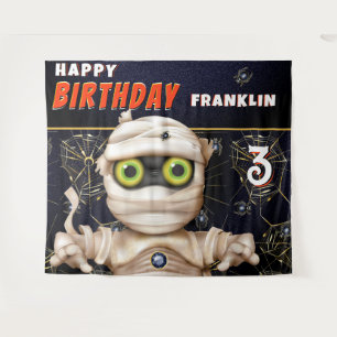 Monster Theme Kids Birthday Backdrop Tapestry
