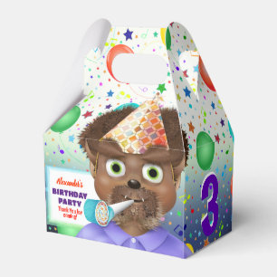 Monster Theme Wolf Boy Birthday Party Favor Box