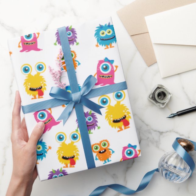 Monster Themed Birthday Party Wrapping Paper (Gifting)