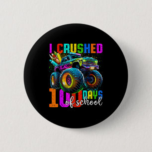 Monster Truck 100th Day Of School Boys 100 Days Of 2 Inch Round Button
