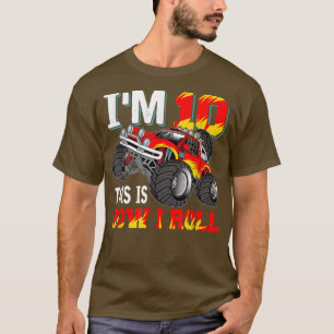Monster Truck 10th birthday boy 10 years old Birth T-Shirt