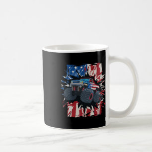 Monster Truck 4th Of July Shirt Boys American Flag Coffee Mug