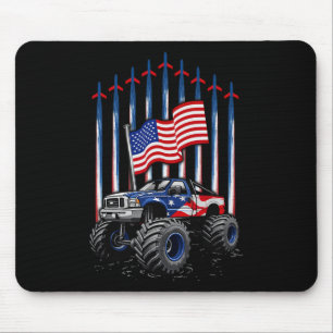 Monster Truck 4th Of July Us America Flag Patrioti Mouse Pad