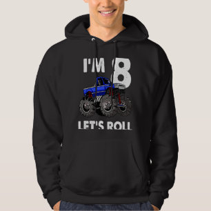 Monster Truck 8th Birthday Kids Youth Hoodie