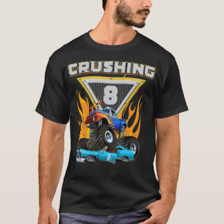 Monster Truck 8th  Truck birthday boy bird  T-Shirt