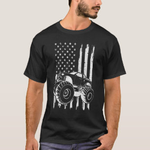 Monster Truck American Flag Patriotic 4th Of July T-Shirt