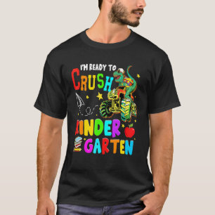 Monster Truck And Dinosaur Ready To Crush Kinderga T-Shirt