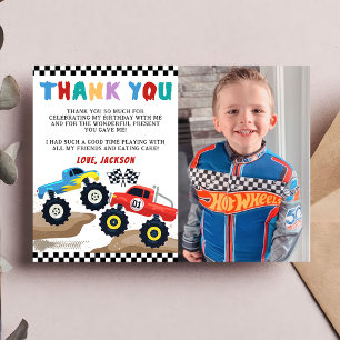 Monster Truck Anniversaire Photo Carte de remercie