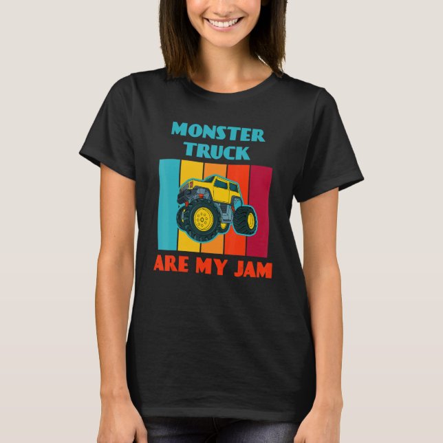 Monster Truck Are My Jam Car  Trucker T-Shirt (Front)