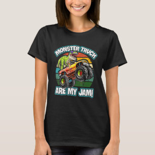 Monster Truck Are My Jam Cute Dinosaur Retro Vinta T-Shirt
