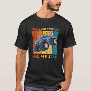 Monster Truck Are My Jam Retro Sunset Cool Engines T-Shirt