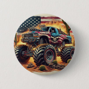 MONSTER TRUCK BADGE 2 INCH ROUND BUTTON