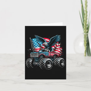 Monster Truck Bald Eagle 4th Of July Boys American Card
