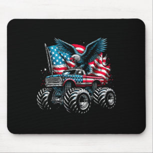 Monster Truck Bald Eagle 4th Of July Boys American Mouse Pad