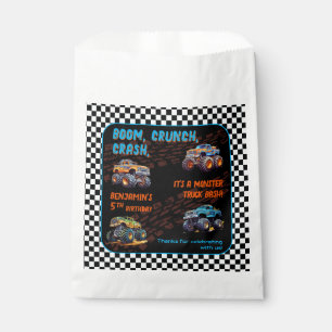 Monster Truck Bash Boy 5th Birthday Party Favour Bag