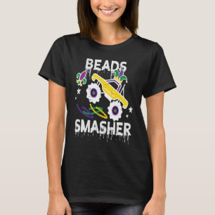 Monster Truck Beads Smasher Mardi Gras Toddler Boy T-Shirt