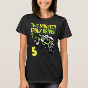 Monster Truck Birthday 5 Year Old T-Shirt